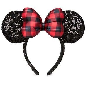 Disney parks sparkling Minnie Mouse ears plaid